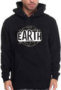 Black Pullover Hoodie w/ White EARTH Logo